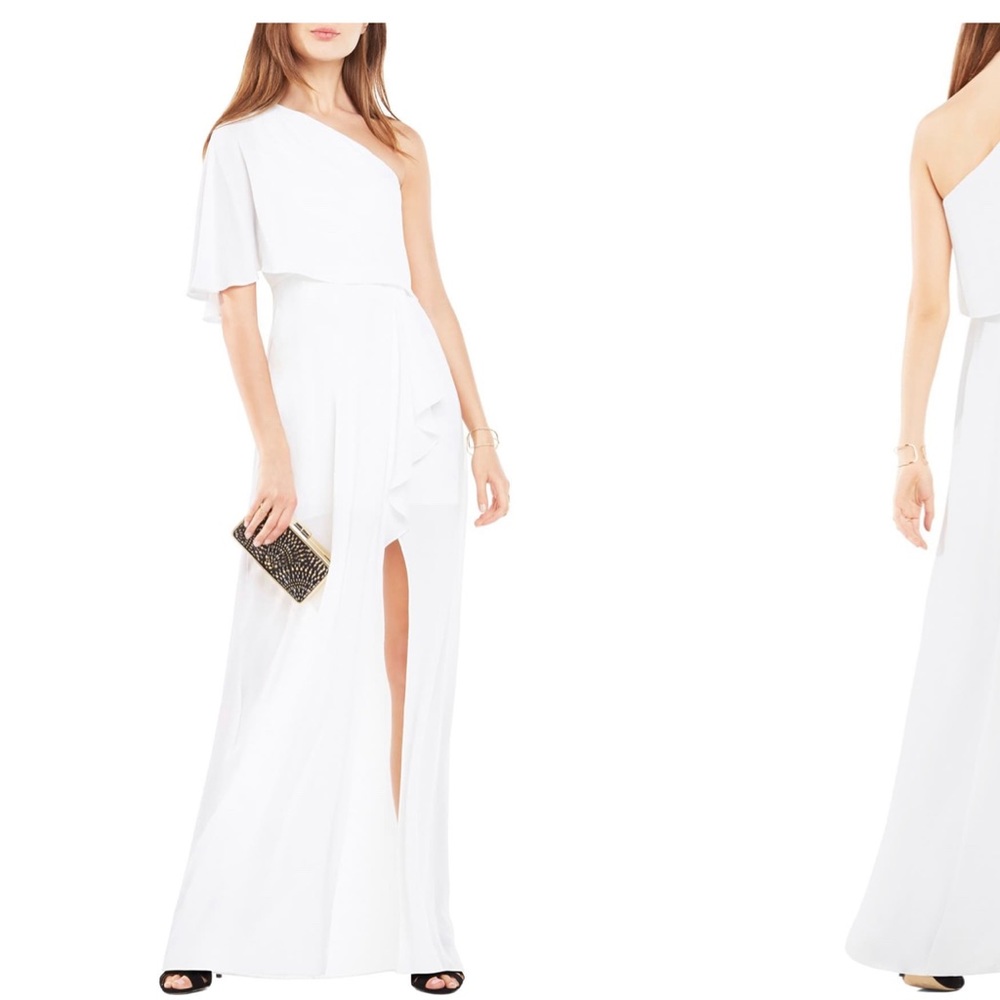 BCBGMAXAZRIA  Secha' One-Shoulder Georgette Dress